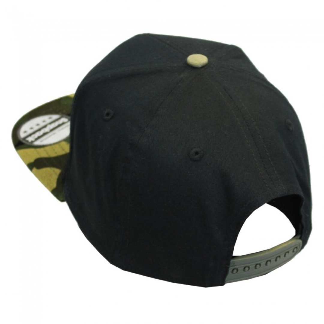 Vass Snapback Black with Green Camo Peak