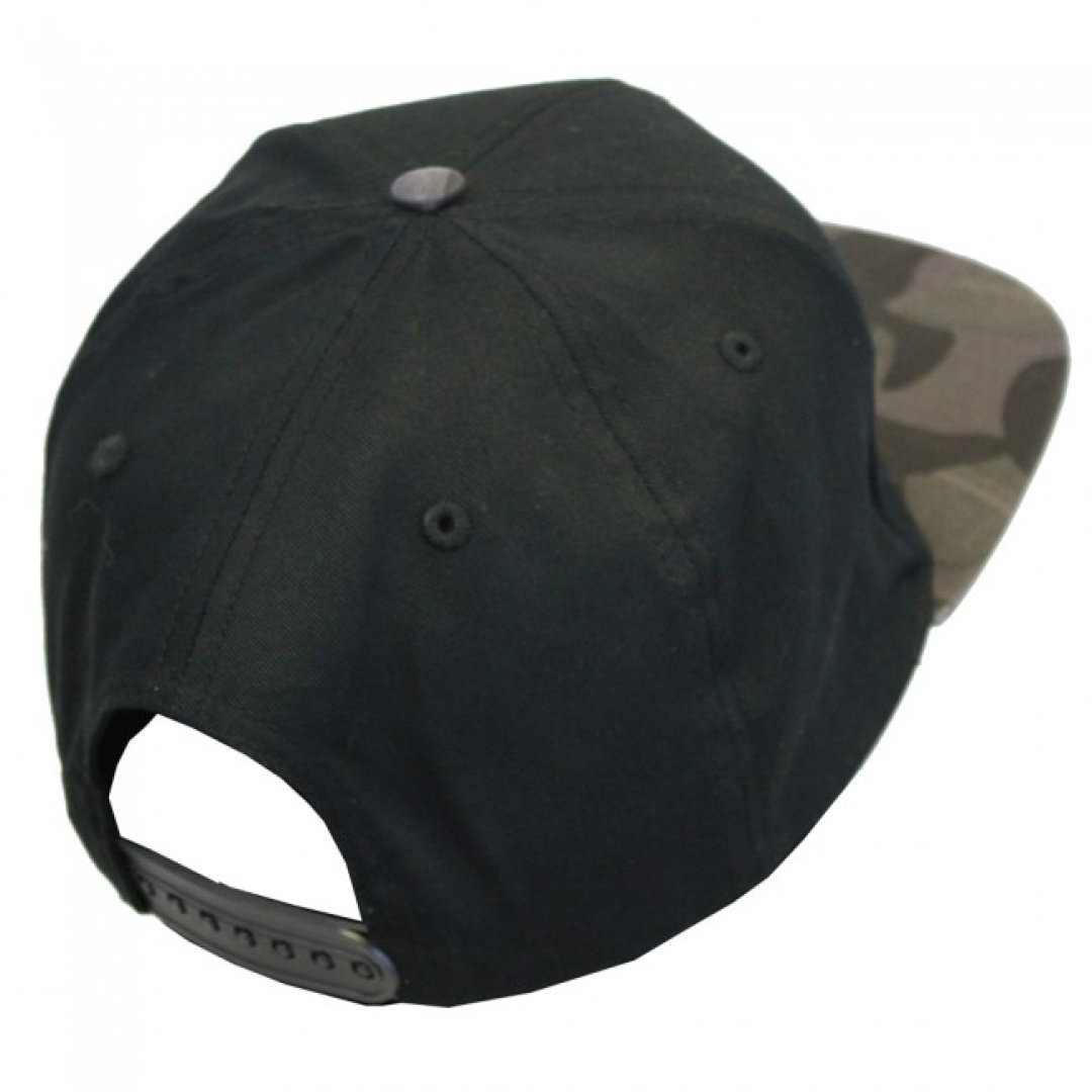 Vass Snapback Black with Black/Grey Camo Peak 