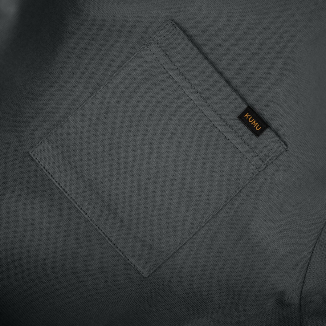 KUMU Heavyweight Pocket Tee Slate Grey T-Shirt
