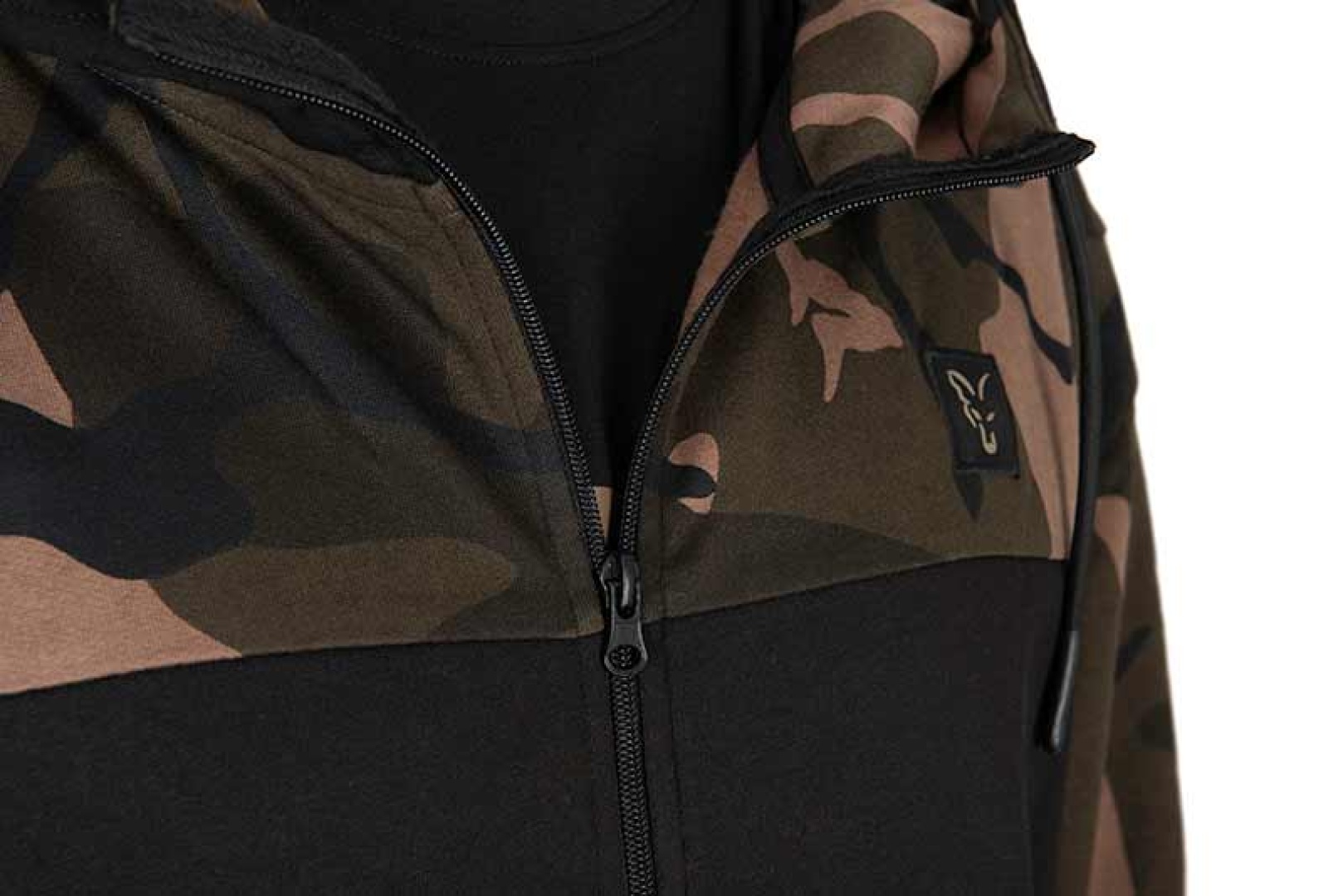 Fox LW Black / Camo Split Zip Hoody