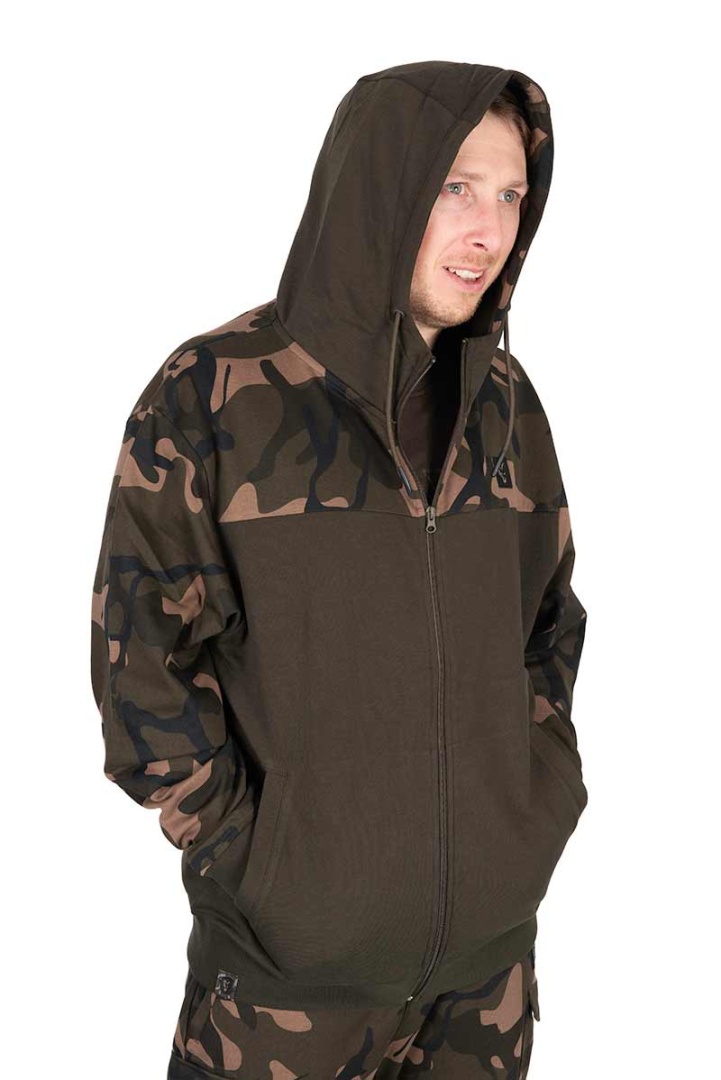 Fox LW Khaki / Camo Split Zip Hoody