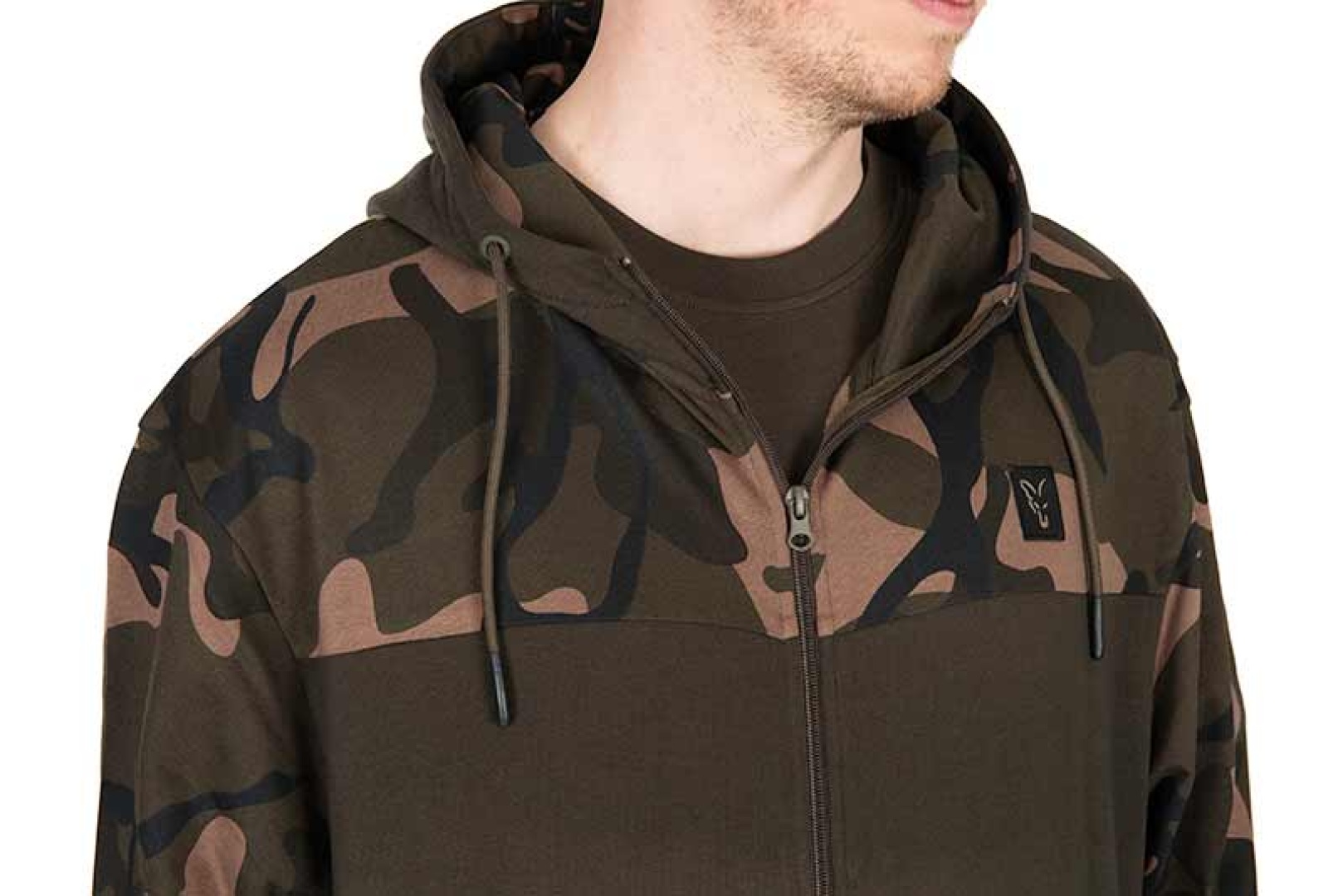 Fox LW Khaki / Camo Split Zip Hoody