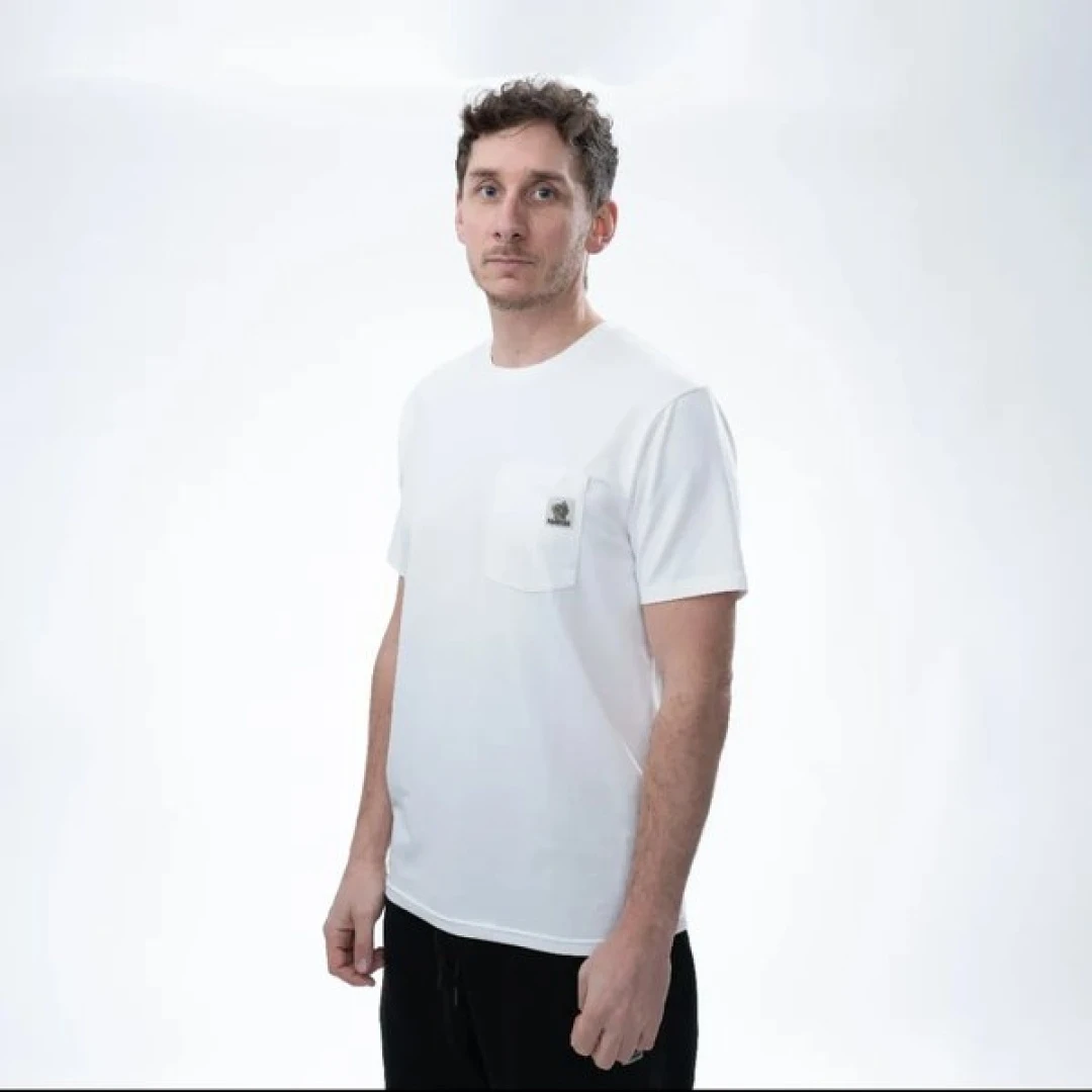 Nash Make It Happen Badge Pocket T Shirt - Ecru