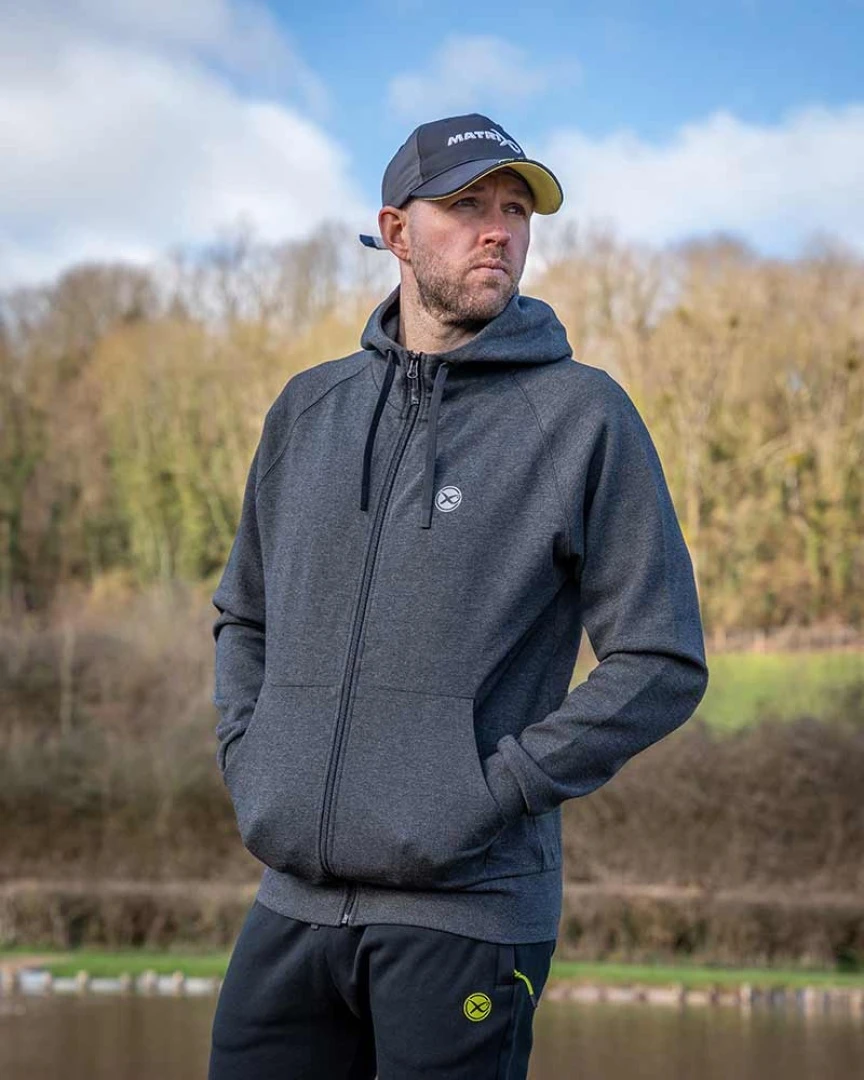 Matrix Charcoal Marl Zip Hoody
