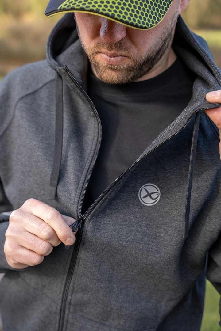 Matrix Charcoal Marl Zip Hoody