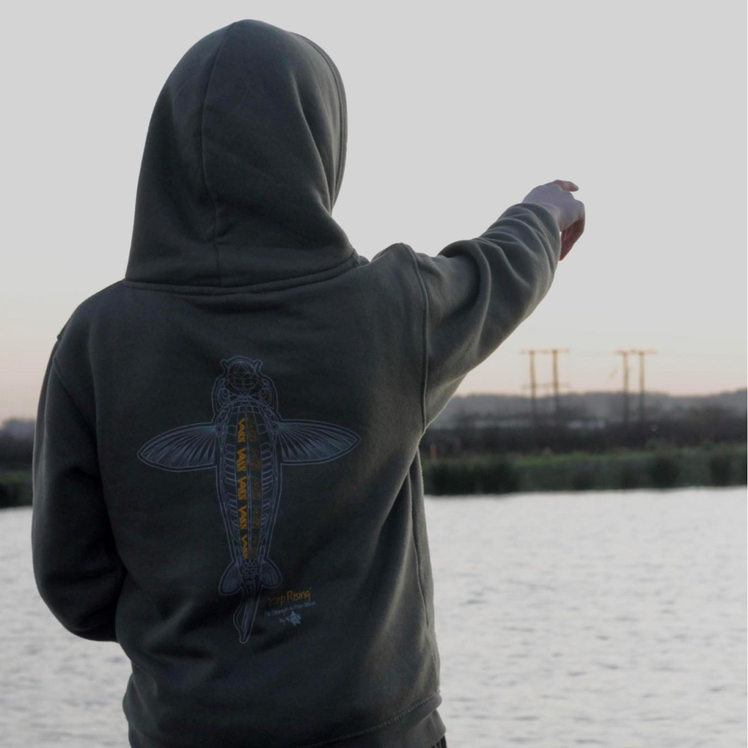 Vass Carp Rising Hoody Black - Kids Khaki Edition
