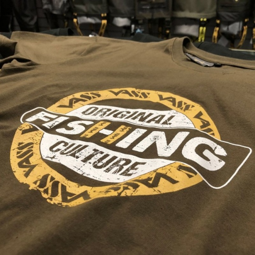 Vass Fishing Culture Printed T-Shirt - Khaki
