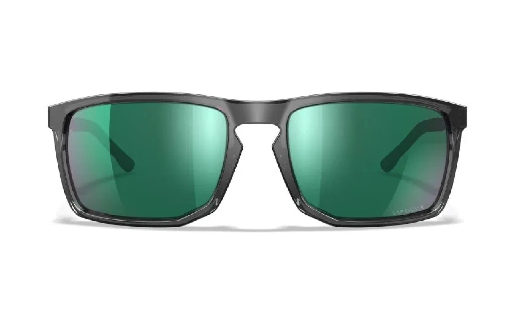 WileyX AXE Captivate Polarized Green Mirror Amber Gloss Crystal Grey Frame
