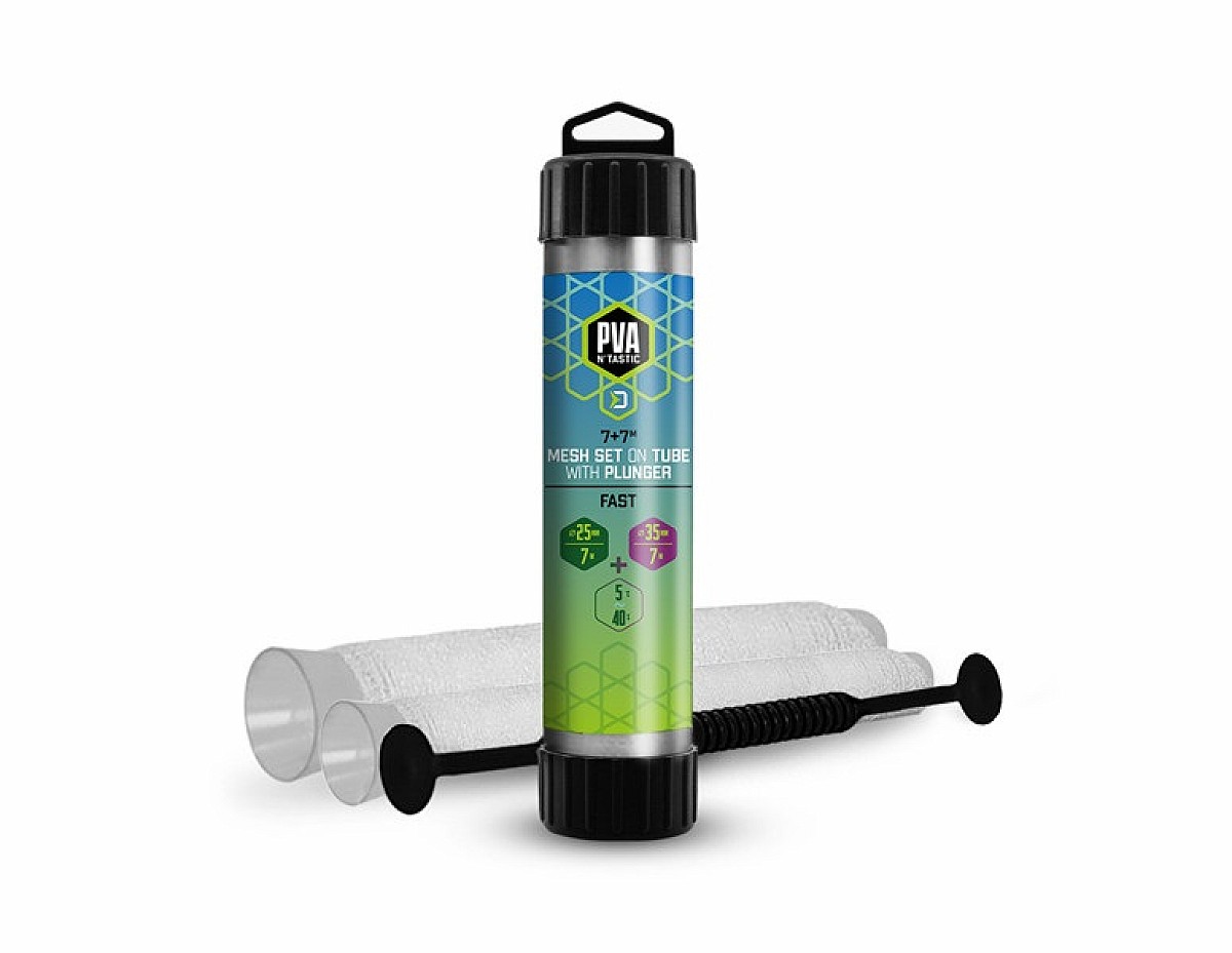 Delphin PVA NTastic Mesh Set on Tube with Plunger - 25mm + 35mm - Fast Melt