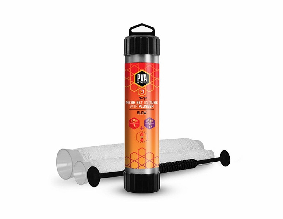 Delphin PVA NTastic Mesh Set on Tube with Plunger - 25mm + 35mm - Slow Melt