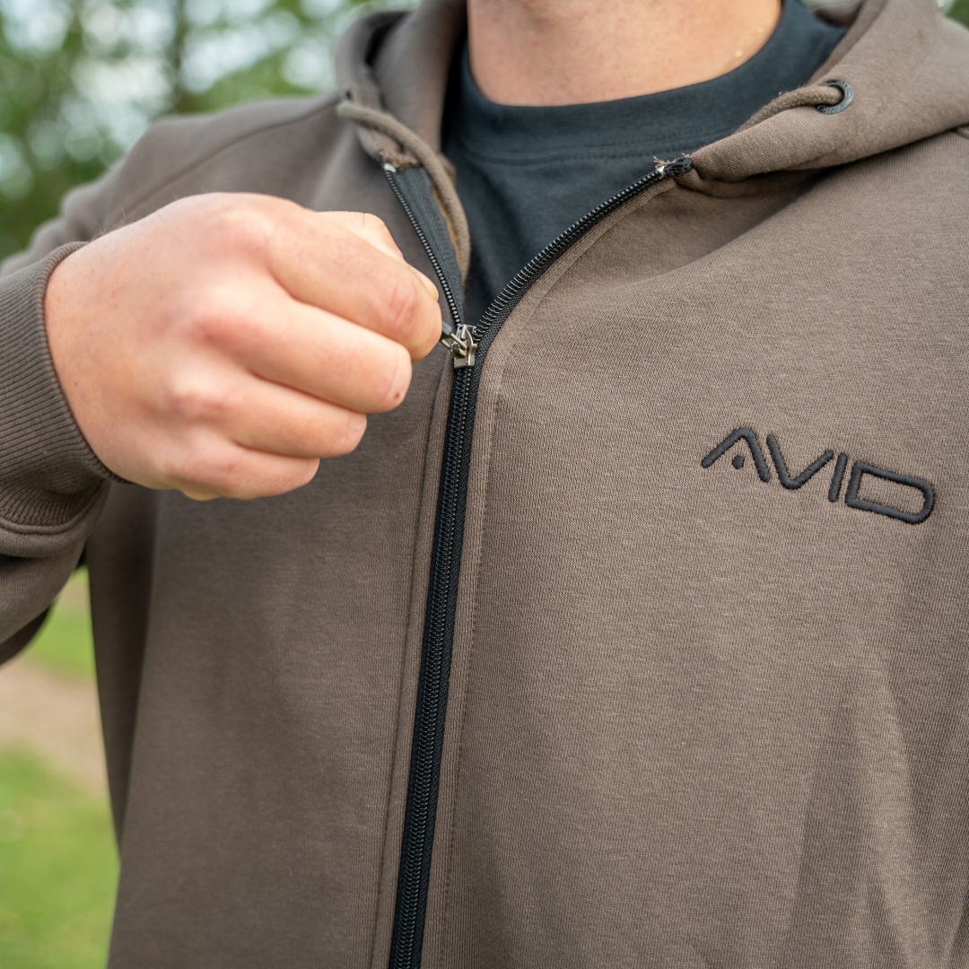 Avid Carp Compound Zip Hoodie - Brown