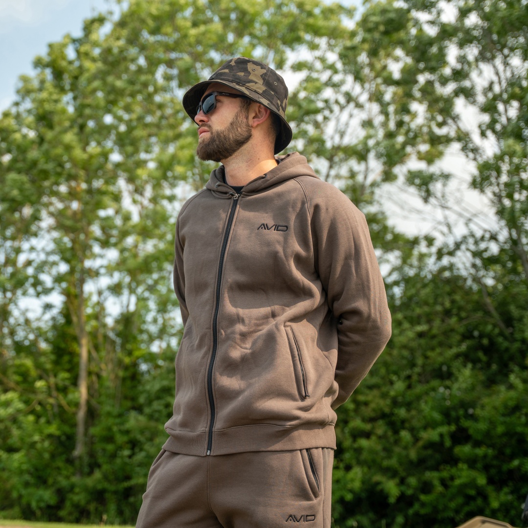 Avid Carp Compound Zip Hoodie - Brown