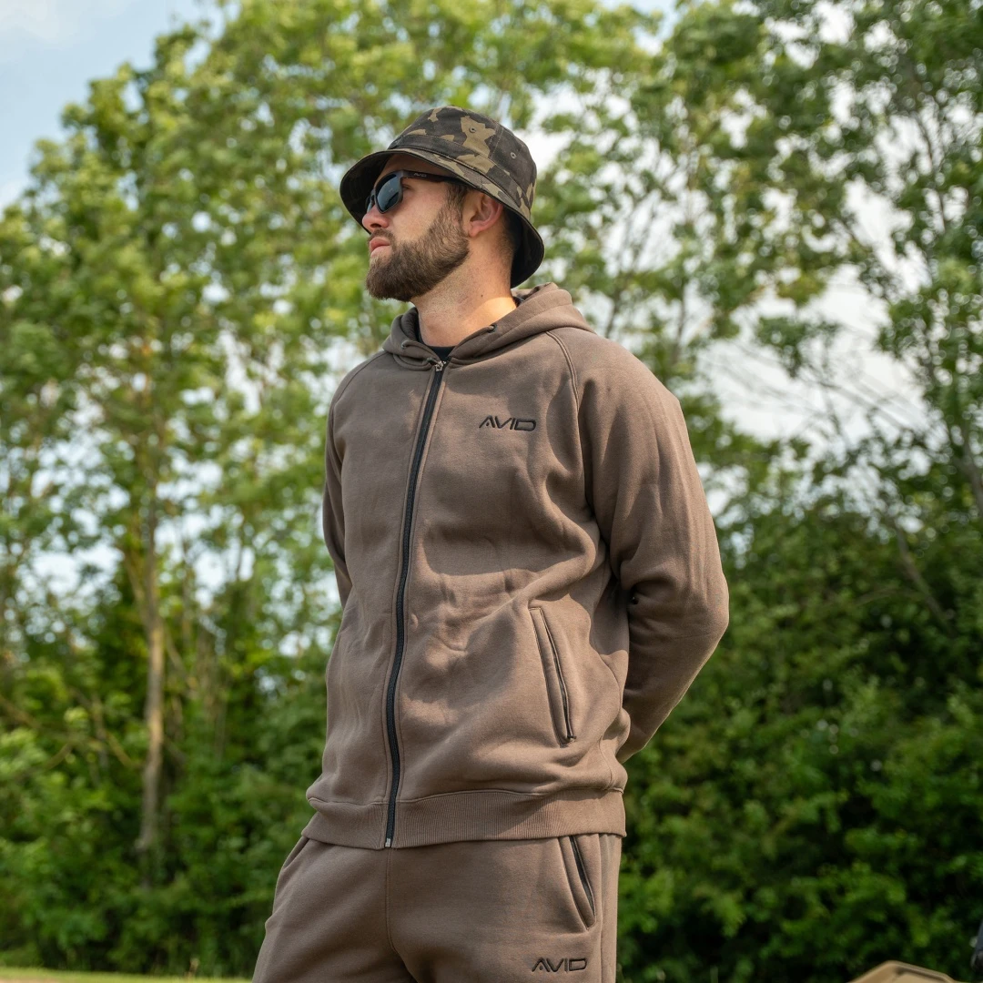 Avid Carp Compound Zip Hoodie - Brown