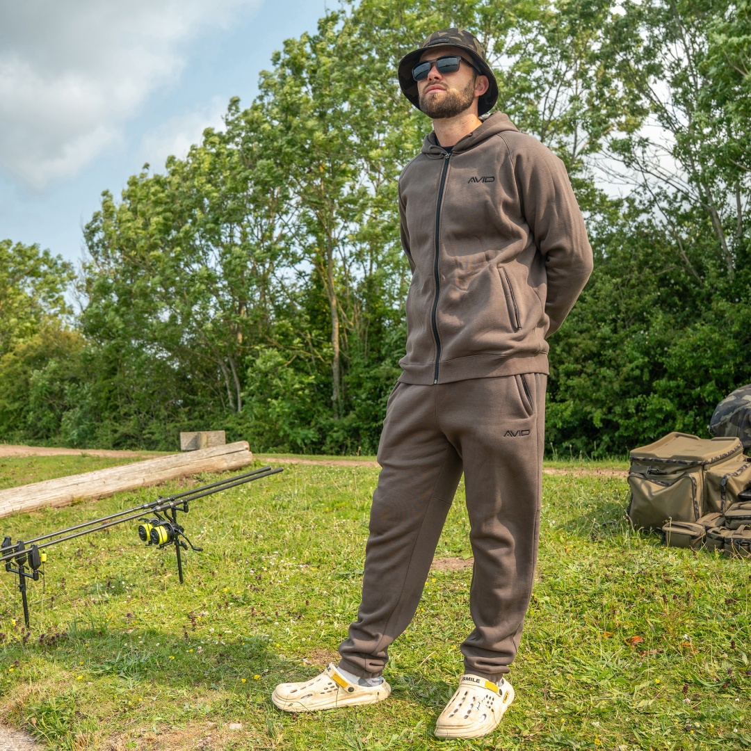 Avid Carp Compound Zip Hoodie - Brown
