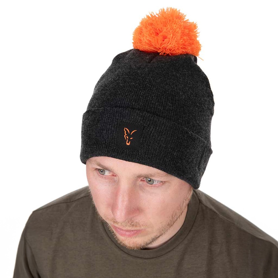 Fox Collection Booble Hat - Black/Orange