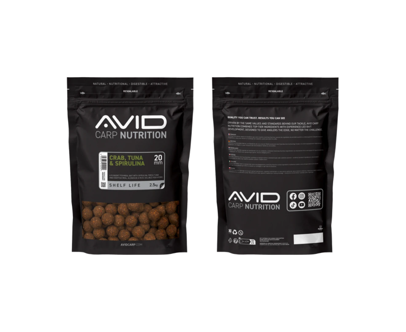 Avid Carp Crab, Tuna & Spirulina Boilies