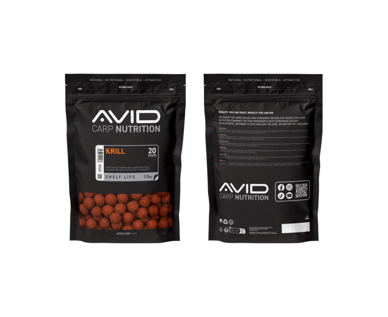 Avid Carp Nutrition Krill Boilies