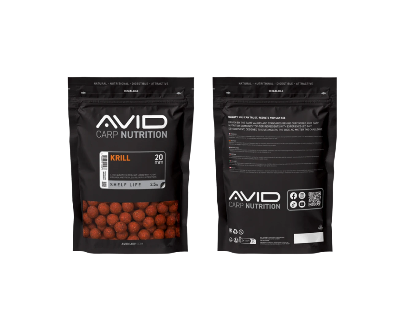 Avid Carp Nutrition Krill Boilies