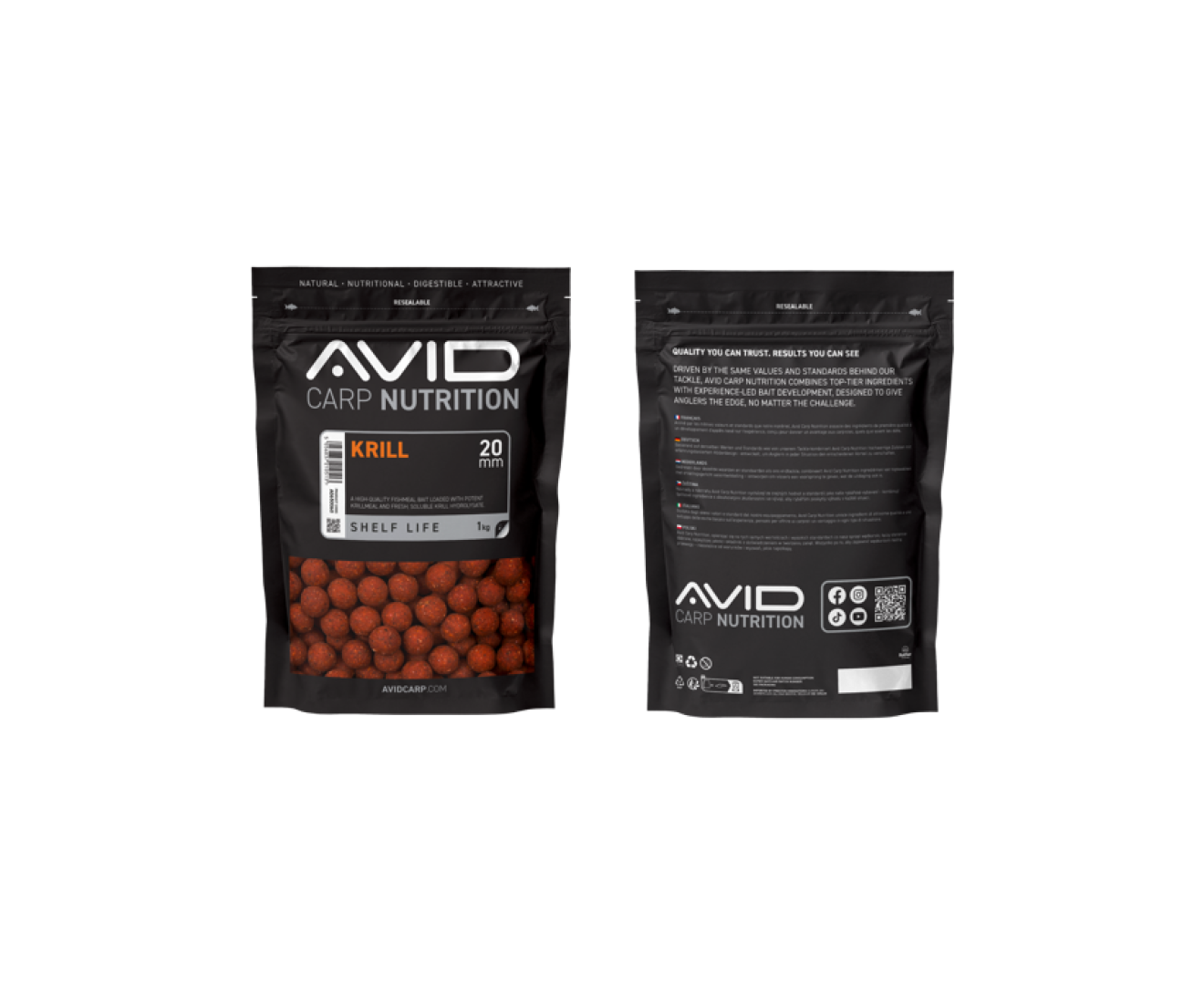 Avid Carp Nutrition Krill Boilies