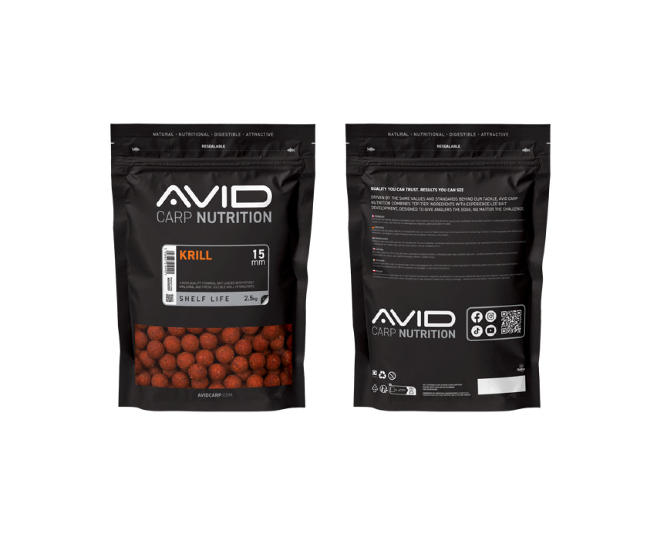 Avid Carp Nutrition Krill Boilies