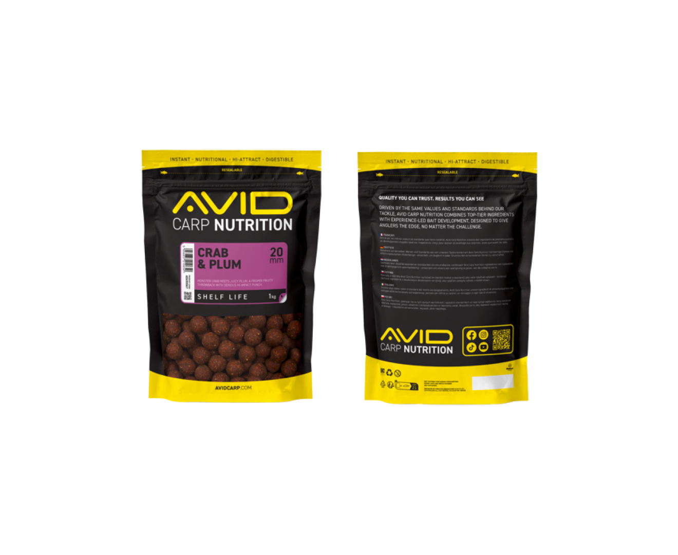 Avid Carp Crab & Plum Boilies 