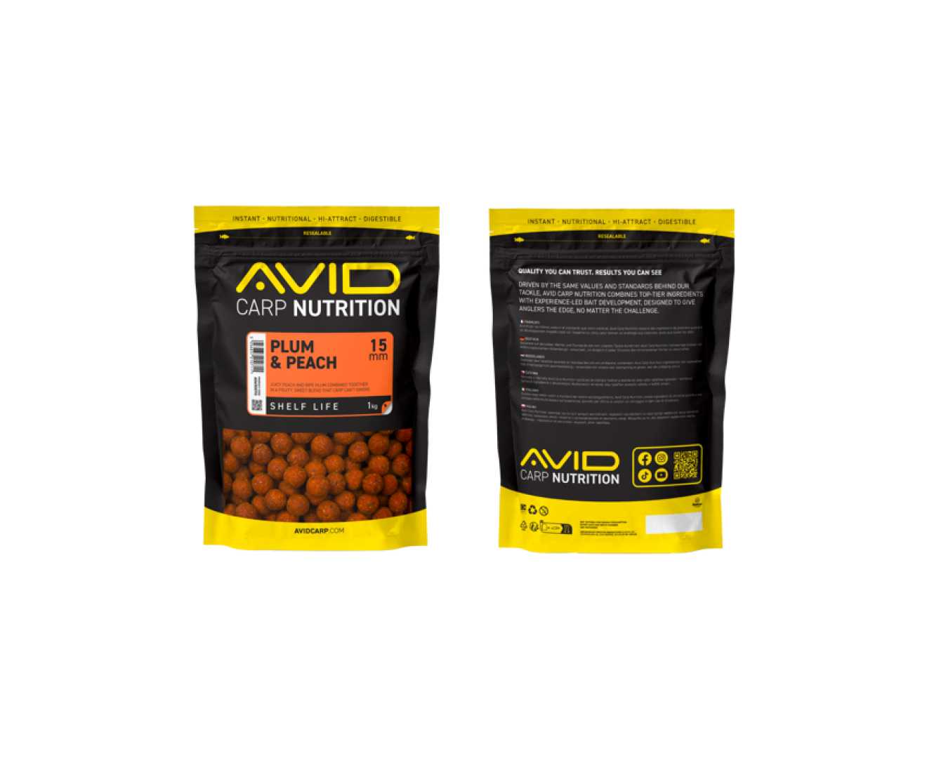  Avid Carp Plum & Peach  Boilies 