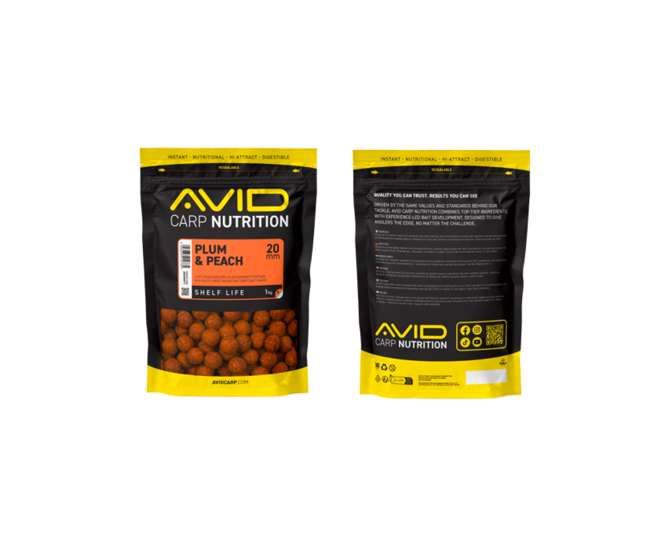  Avid Carp Plum & Peach  Boilies 