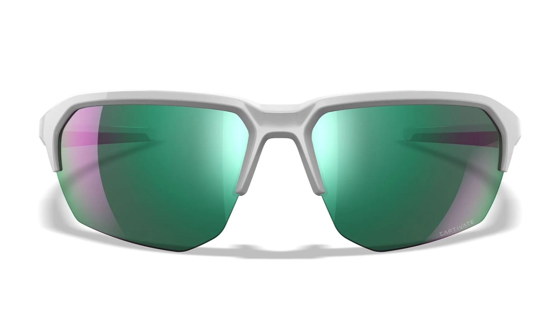 WileyX JAKL Captivate Polarized Green Mirror Polished White Frame