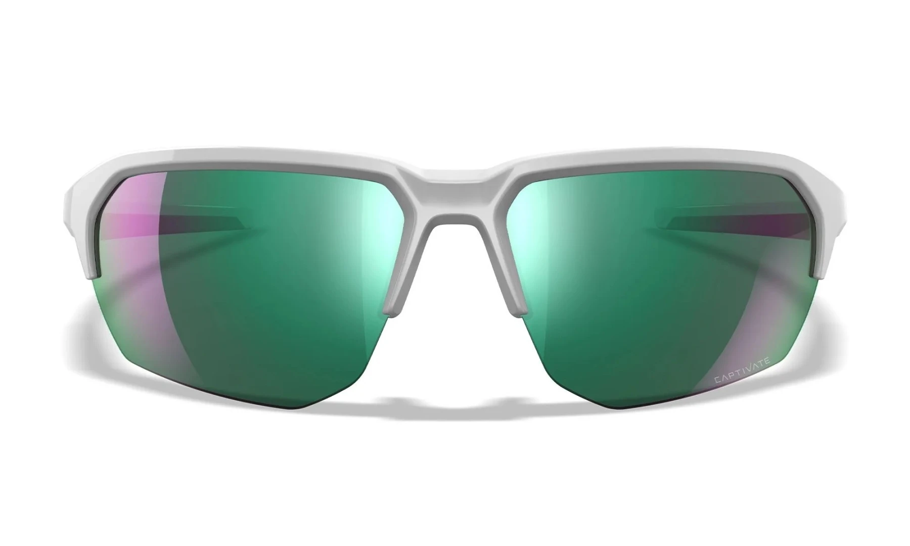 WileyX JAKL Captivate Polarized Green Mirror Polished White Frame