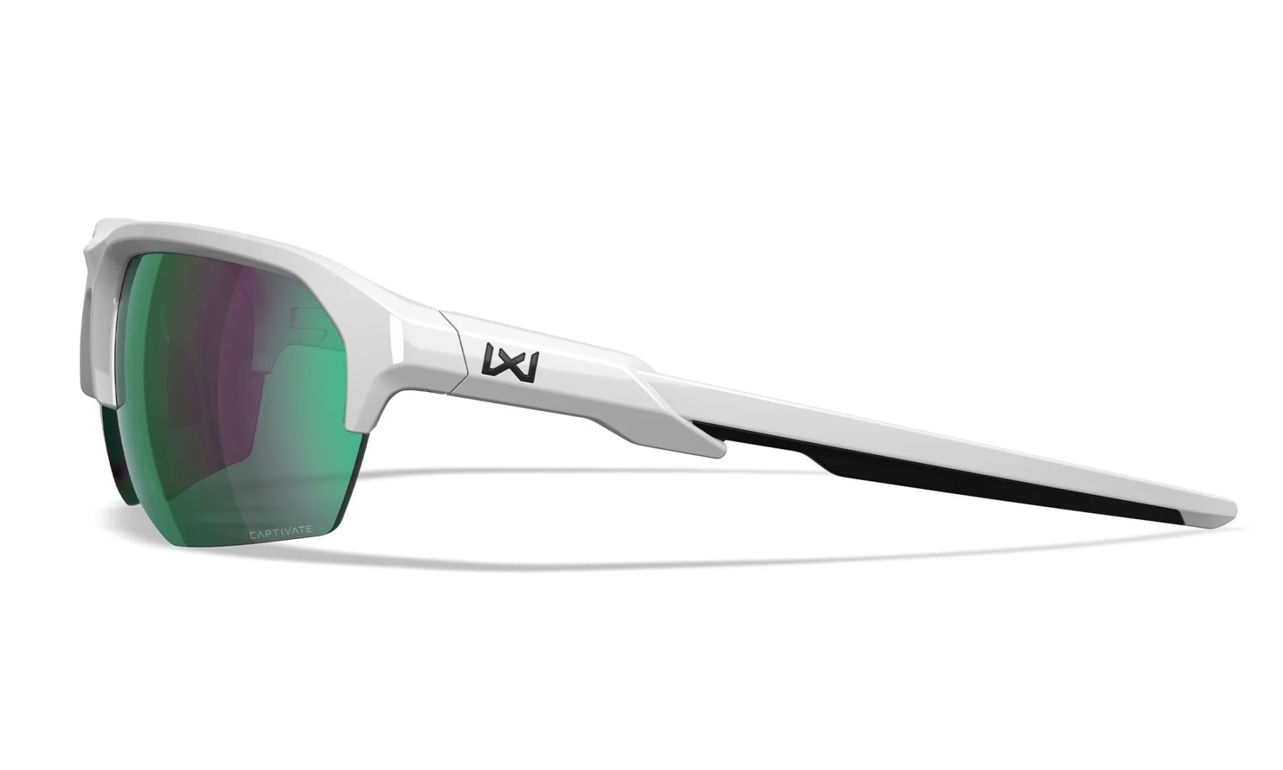 WileyX JAKL Captivate Polarized Green Mirror Polished White Frame