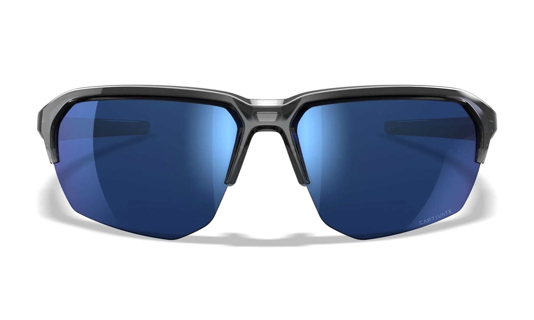 WileyX JAKL Captivate Polarized Blue Mirror Gloss Crystal Grey Frame