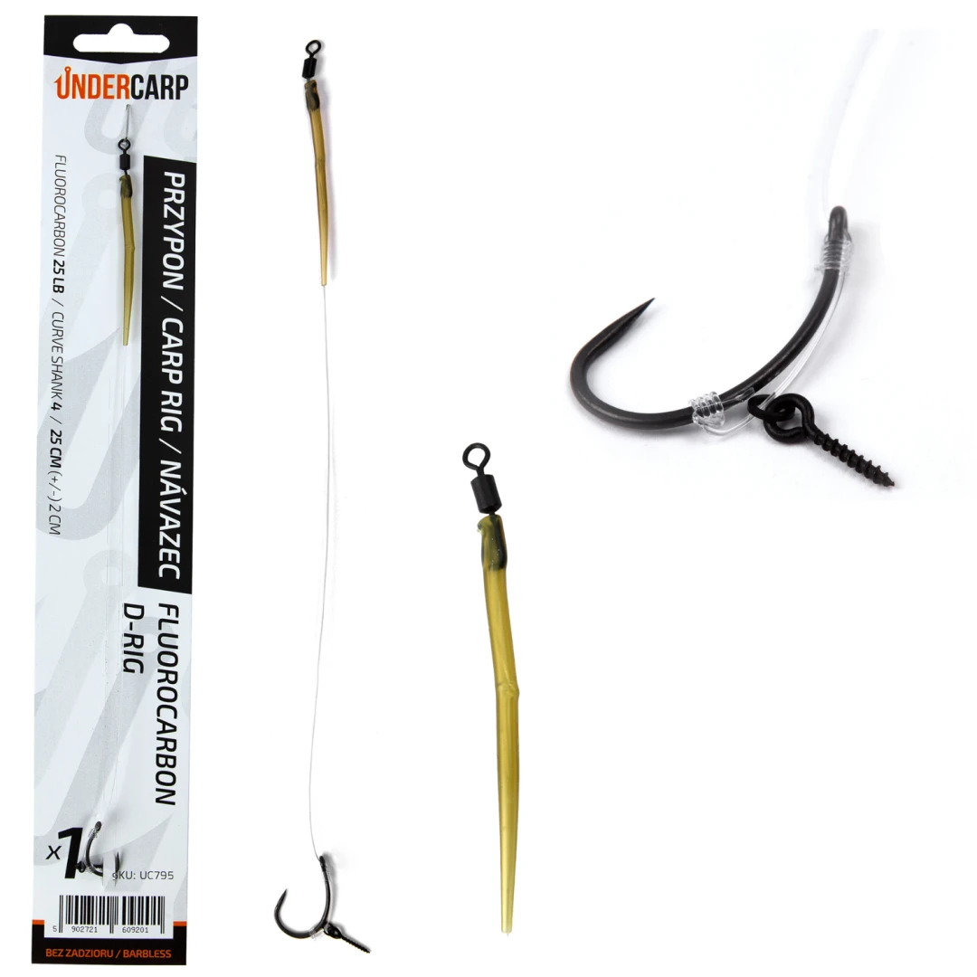 UnderCarp Fluorocarbon D-Rig - Kötött pontyozó előke (horog nélkül)