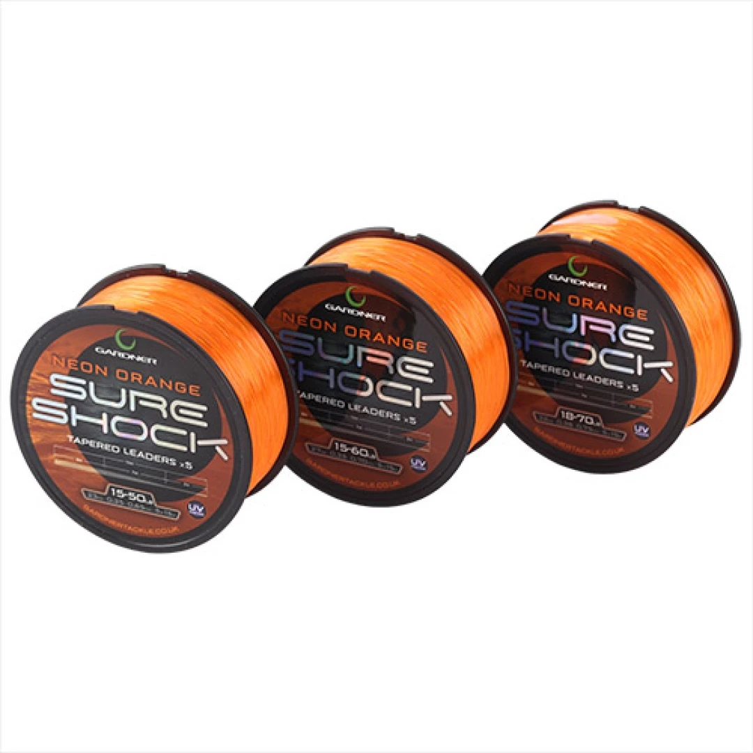 Gardner Sure Shock Tapered Leader - Neon Orange