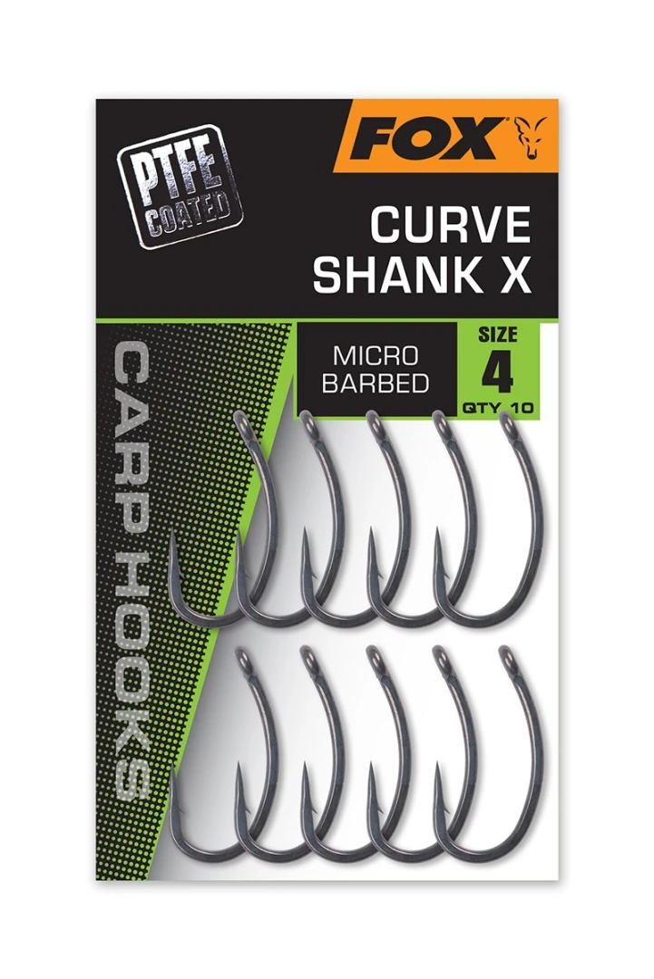 Fox Carp Hooks Curve Shank X - (cu strat PTFE)