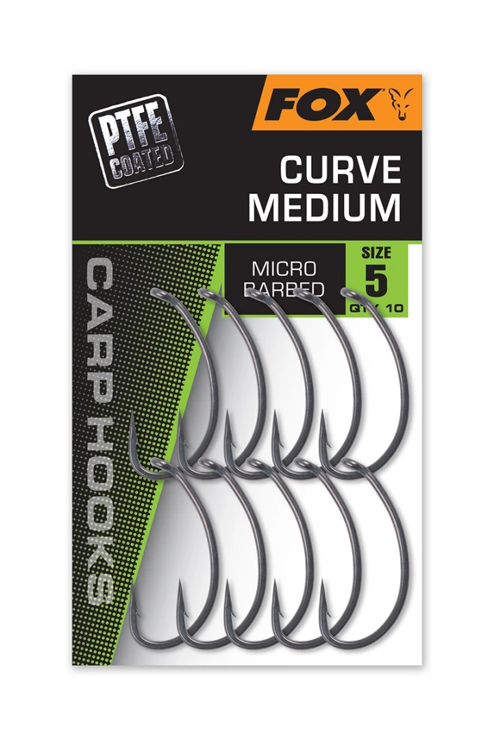 Fox Carp Hooks Curve Medium - (cu strat PTFE)