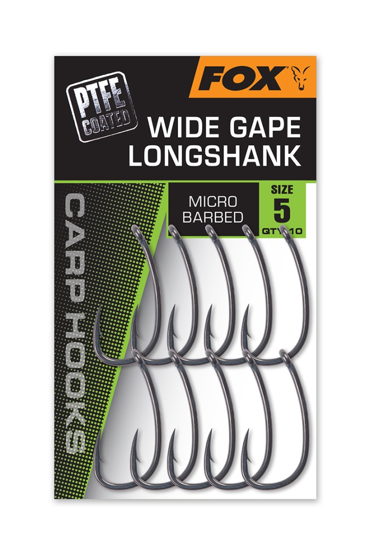Fox Carp Hooks Wide Gape Longshank - (mit PTFE-Beschichtung)