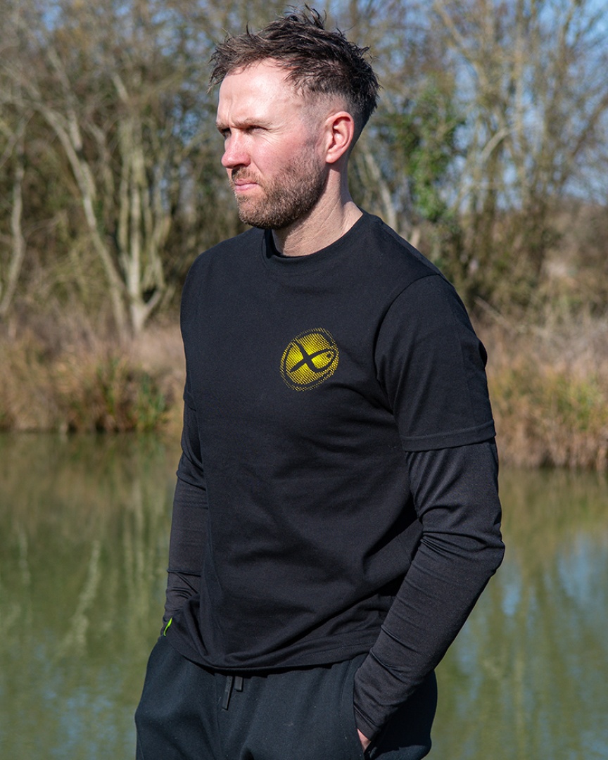 Matrix Large Fade Logo T-shirt - Black/Lime