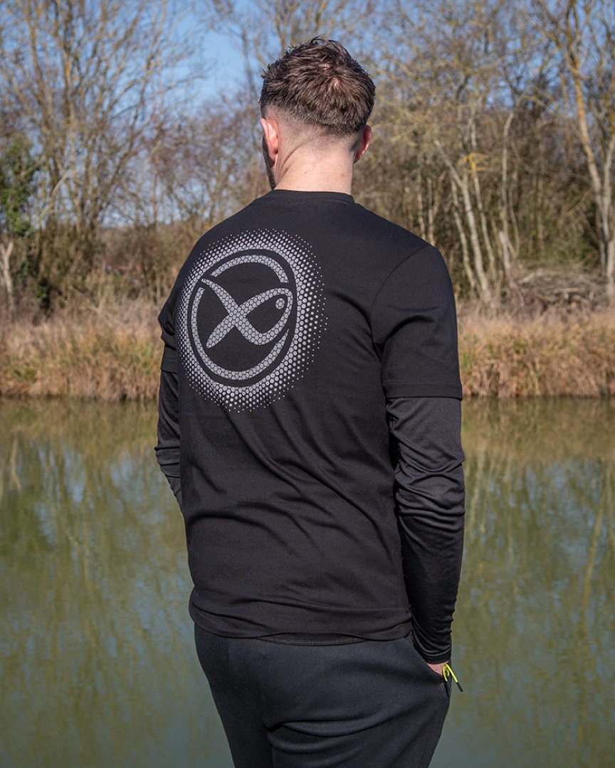 Matrix Large Fade Logo T-shirt - Black/Grey