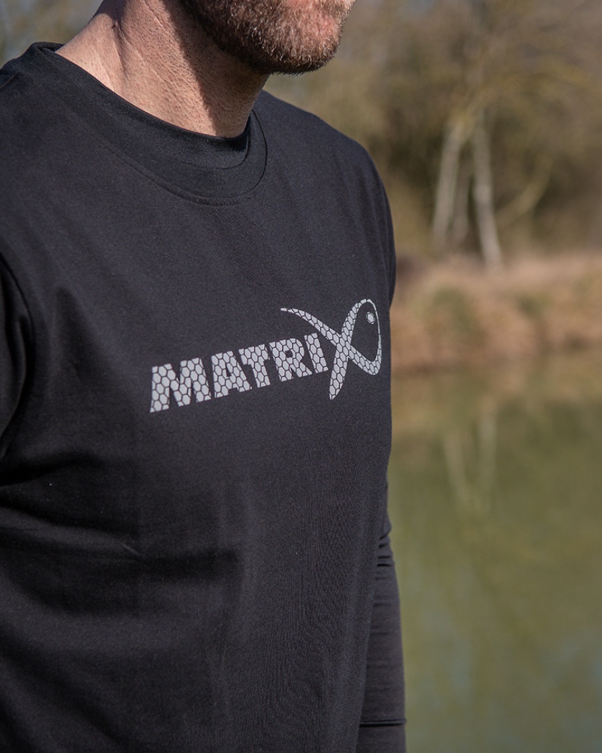 Matrix Large Fade Logo T-shirt - Black/Grey