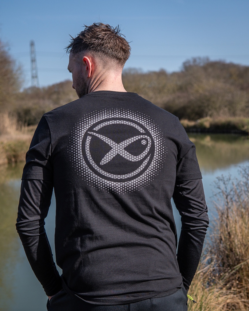 Matrix Large Fade Logo T-shirt - Black/Grey