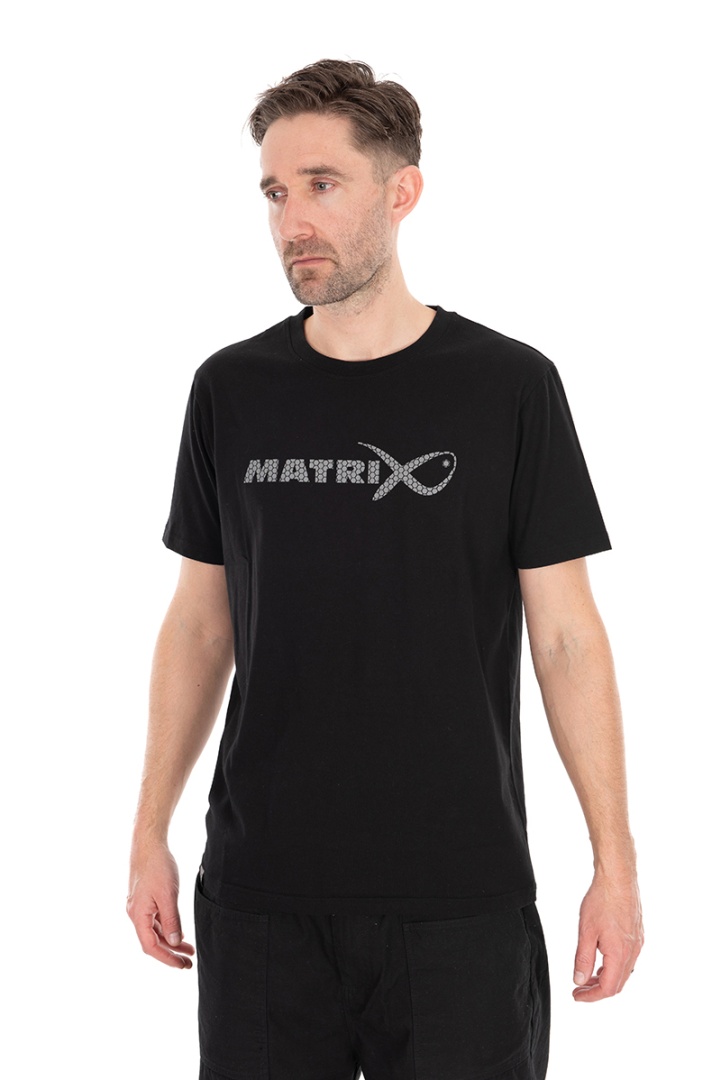 Matrix Large Fade Logo T-shirt - Black/Grey