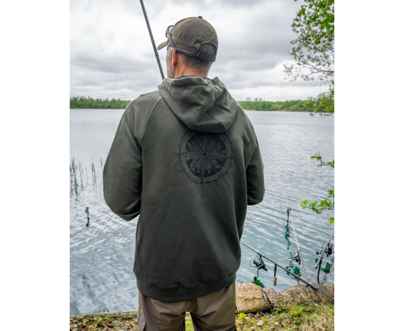 Avid Carp Bearing Zip Hoodie - Green