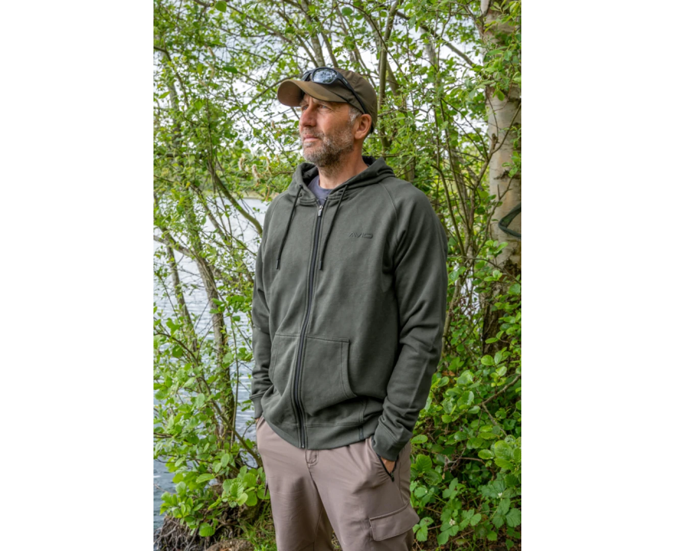 Avid Carp Bearing Zip Hoodie - Green