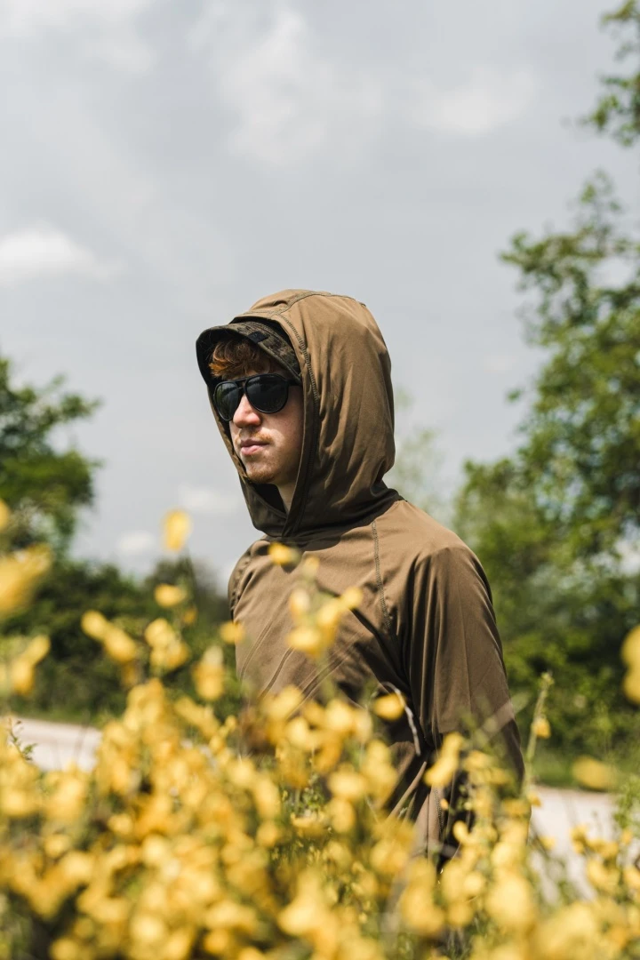 Korda UPF Hooded Top - Dark Khaki