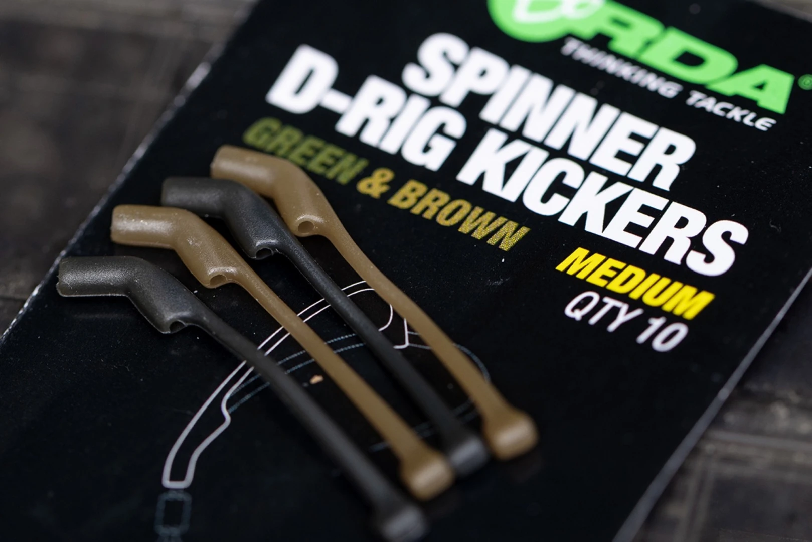 Korda Kickers D-Rig Spinner Green/Brown - Spinner D Rig Kickers Small
