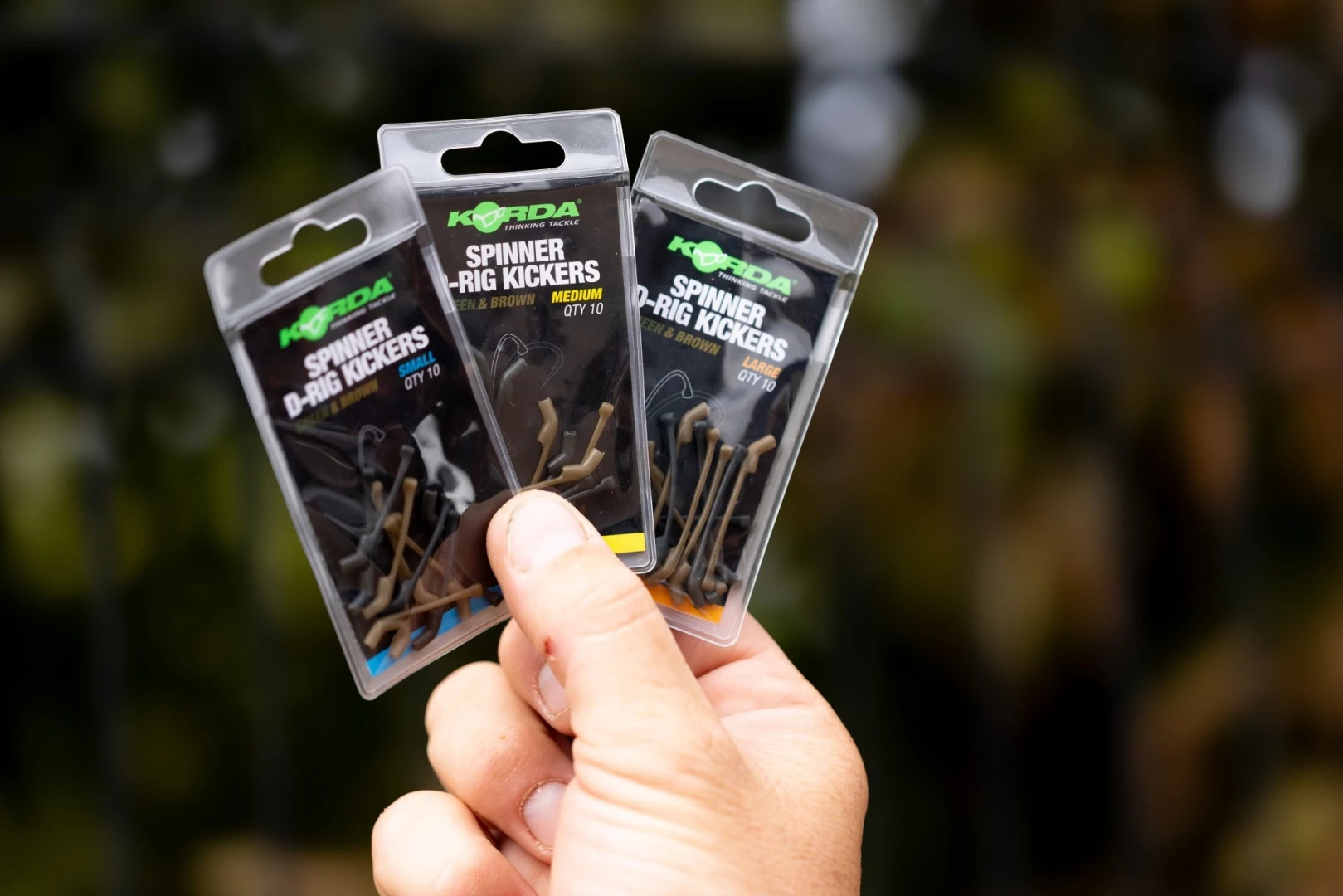 Korda Kickers D-Rig Spinner Green/Brown - Spinner D Rig Kickers Small