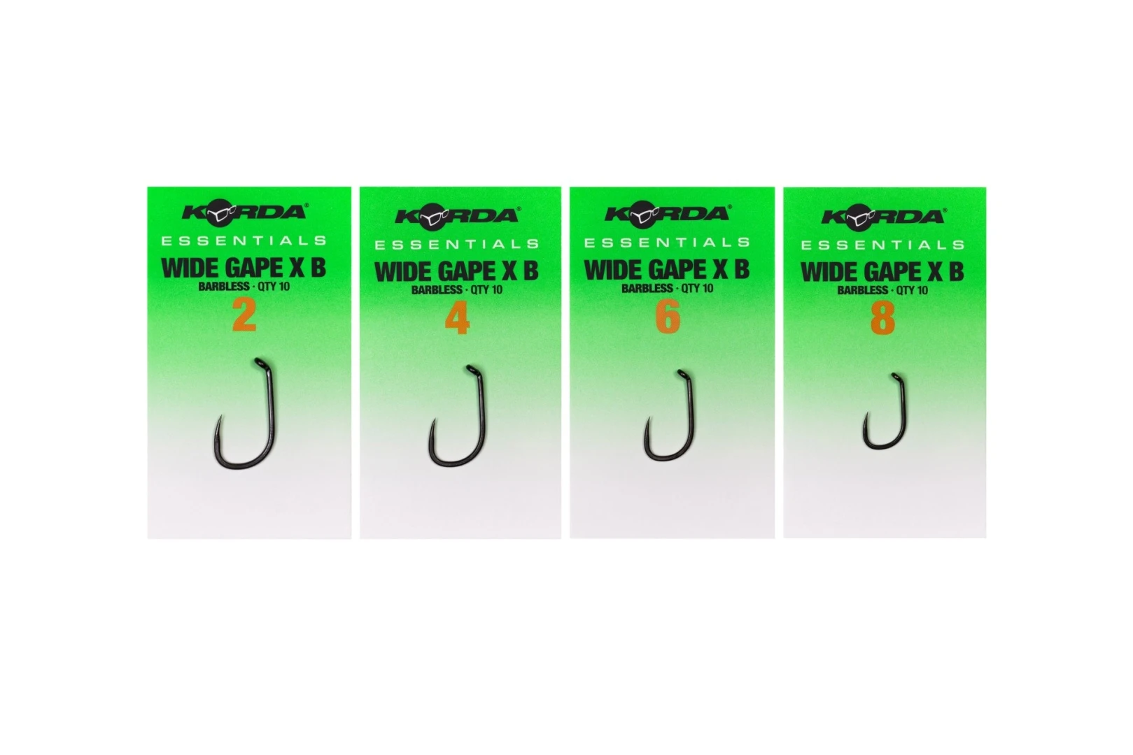 Korda Essentials Wide Gape X Hooks Barbless 2 (senza ardiglione)