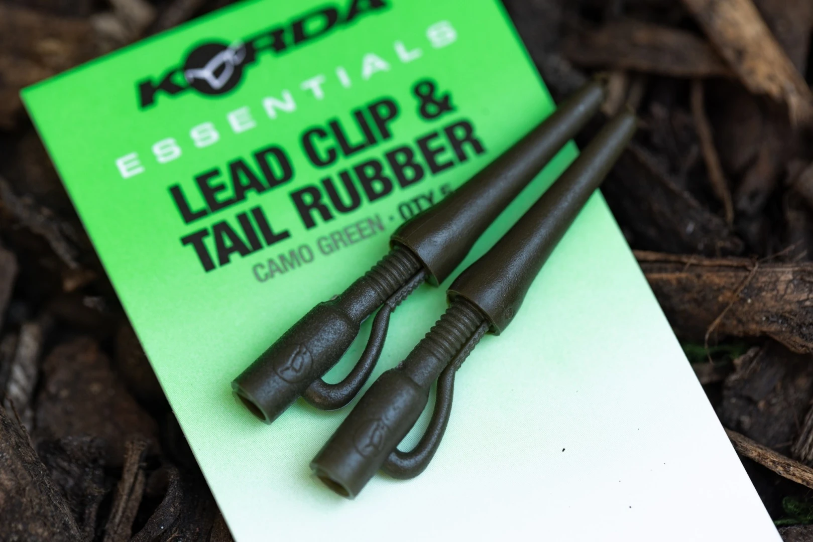 Korda Essentials Lead Clip and Tail Rubbers Camo Green