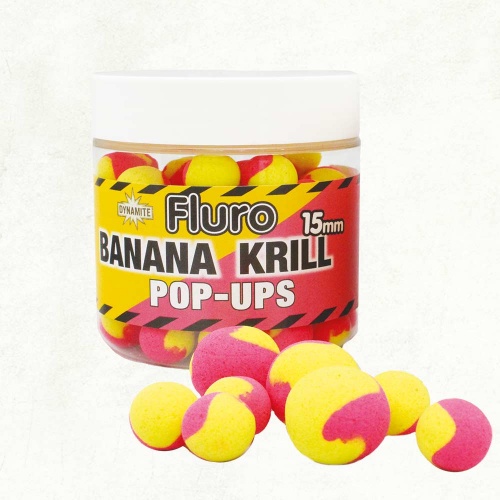 DynamiteBaits Fluro Two Tone Pop-Ups - Krill & Banana 
