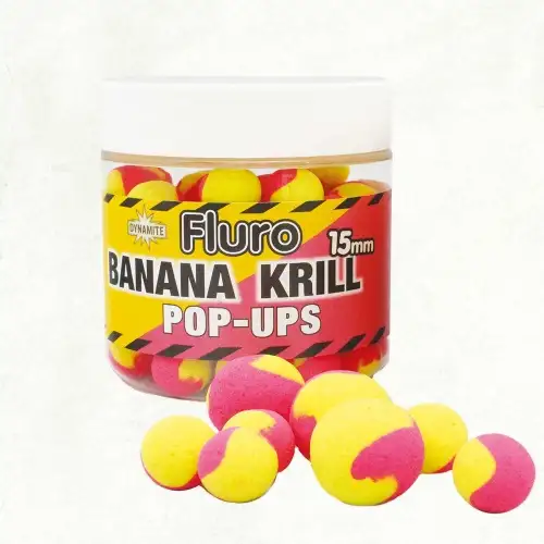 DynamiteBaits Fluro Two Tone Pop-Ups - Krill & Banana